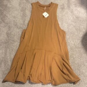 NWT free people mink pleated dress